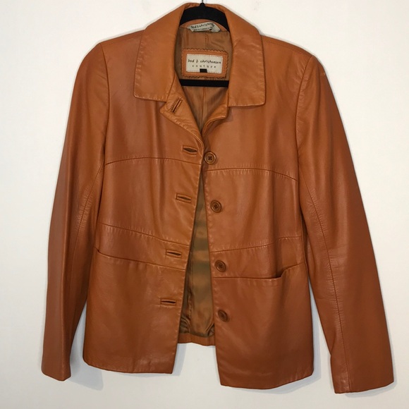 Vintage Bob & Christensen cognac leather blazer - Picture 2 of 14